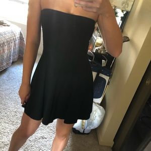 Strapless black dress